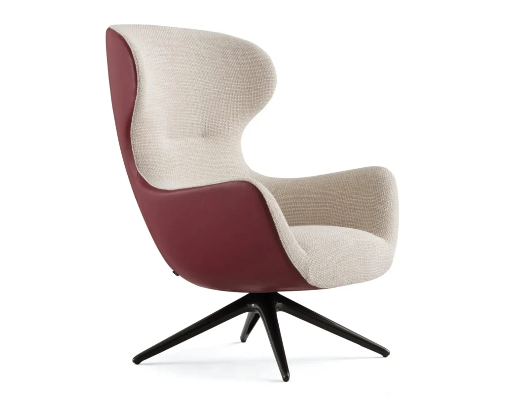 כורסא מעוצבת בד ועור