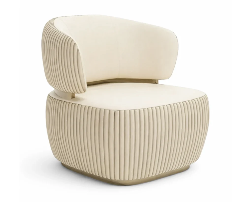 כורסא קלאסית מעור ובד