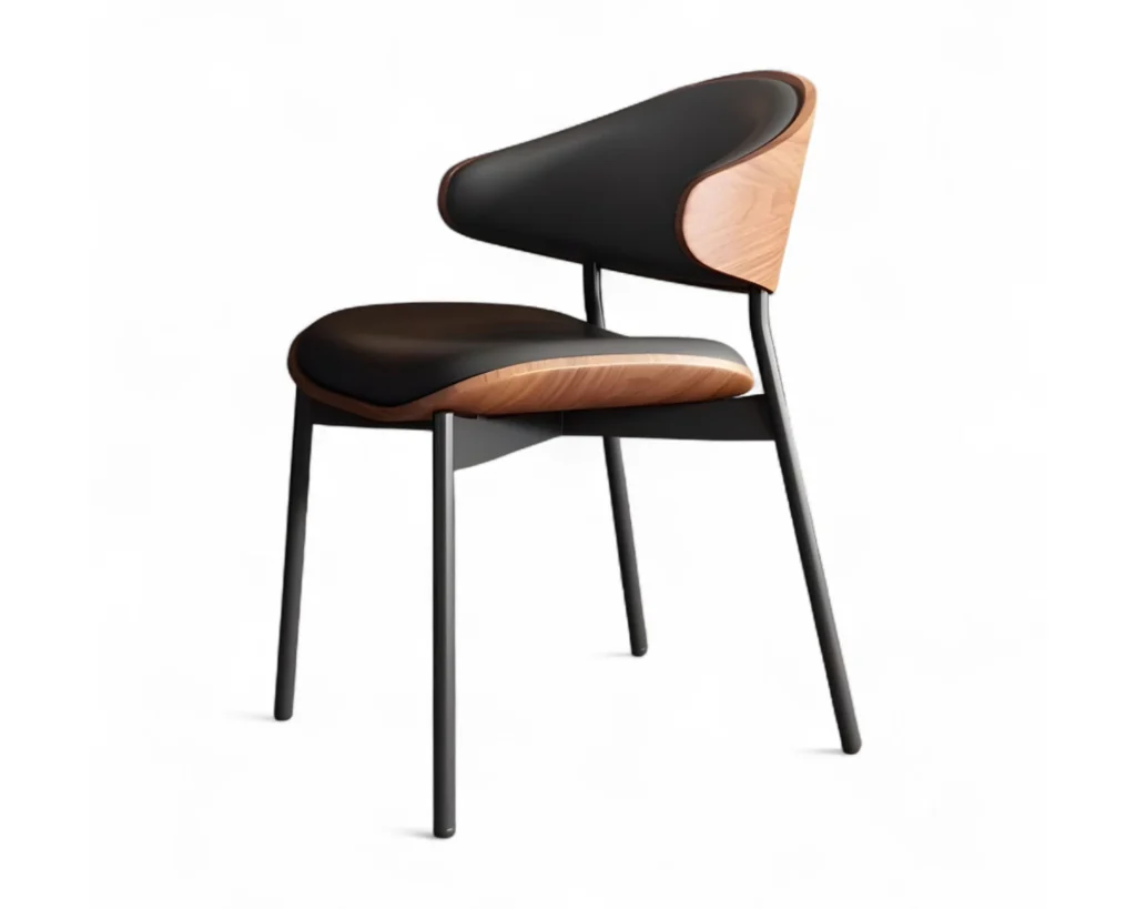 כיסא עץ מרופד מעוצב