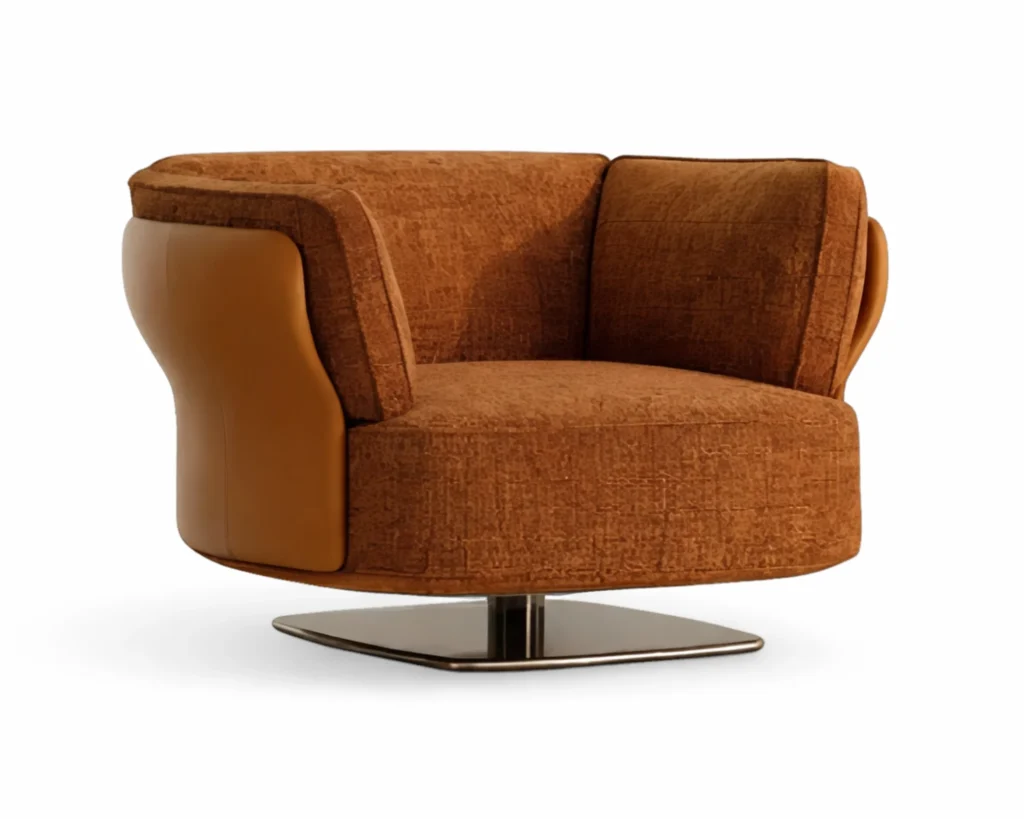 כורסא מסתובבת עם ידיות