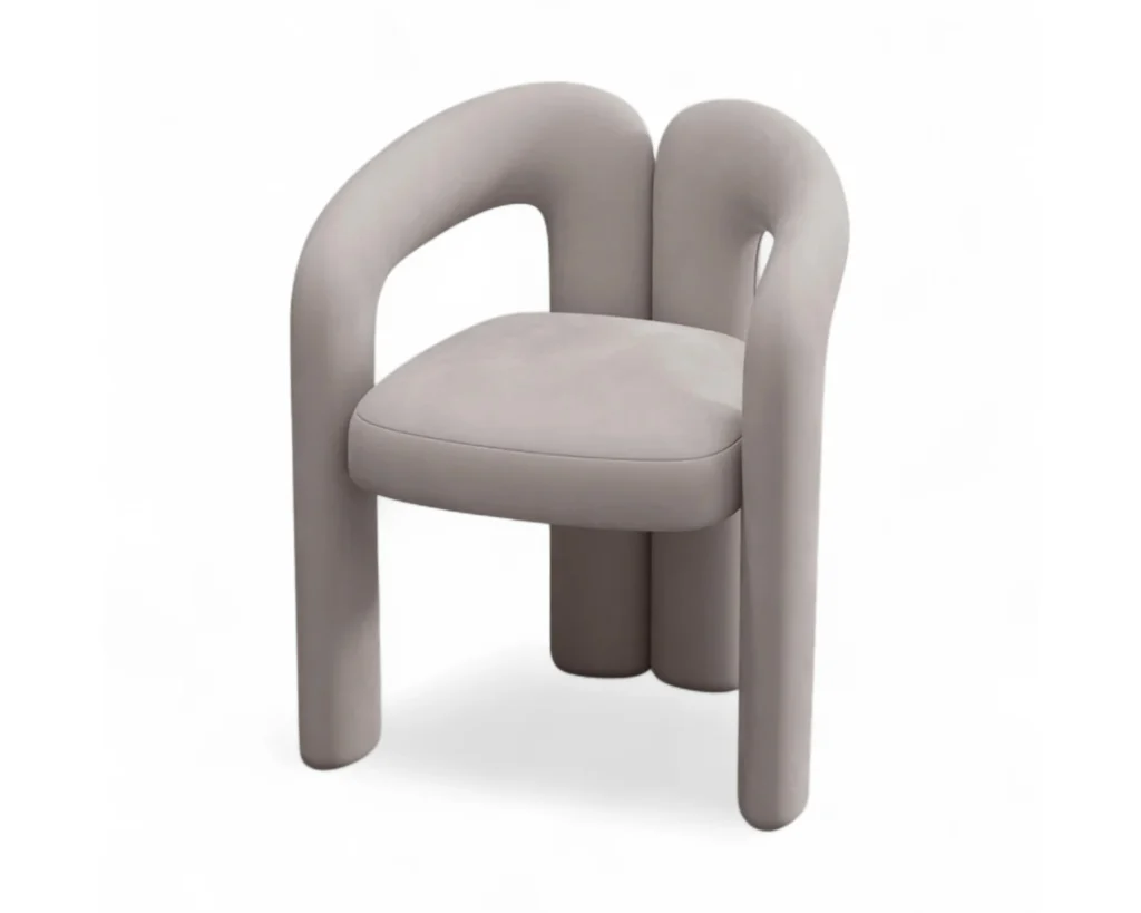 כיסא אוכל מעוצב עם רגליים מרופדות