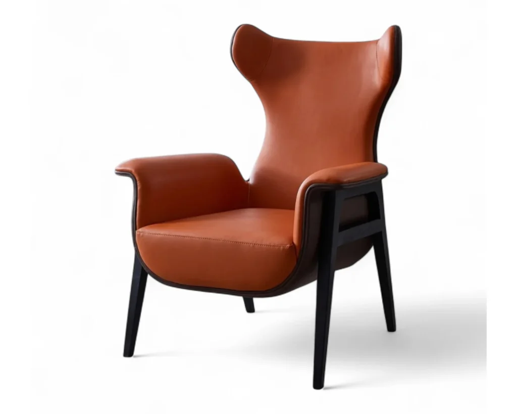 כורסא מעוצבת מעור בסגנון ייחודי