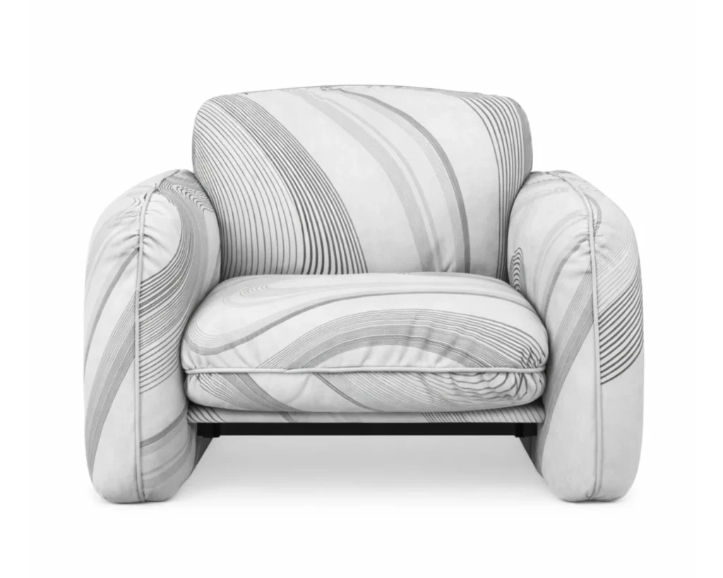 כורסא מעוצבת בסגנון אומנותי