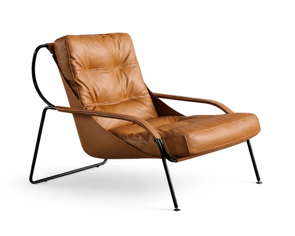 כורסא מעוצבת דמוי עור יוקרתית