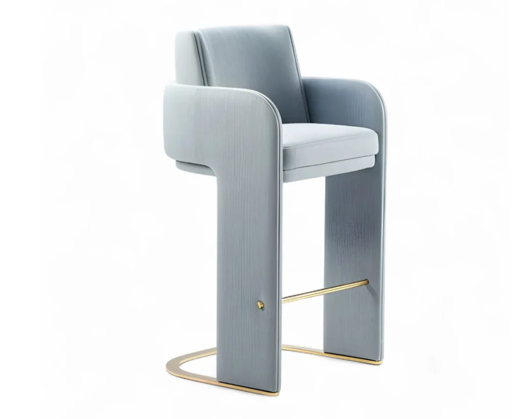 כיסא בר עם בסיס זהב