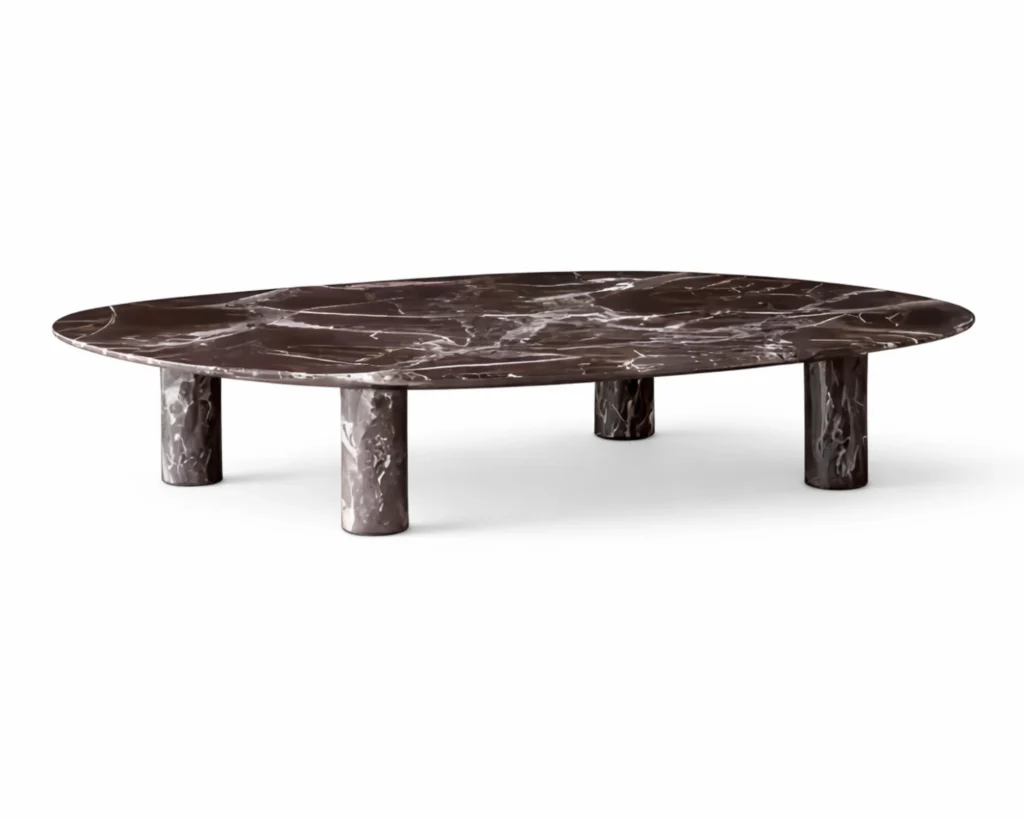 שולחן שיש בגימור אומנותי עגול