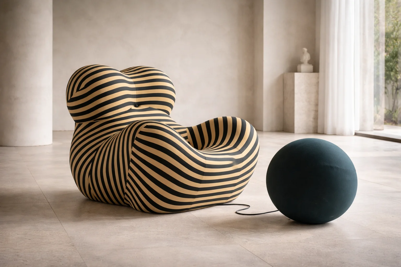 כורסה מיוחדת לסלון בעיצוב יוקרתי עם קווים אלגנטיים