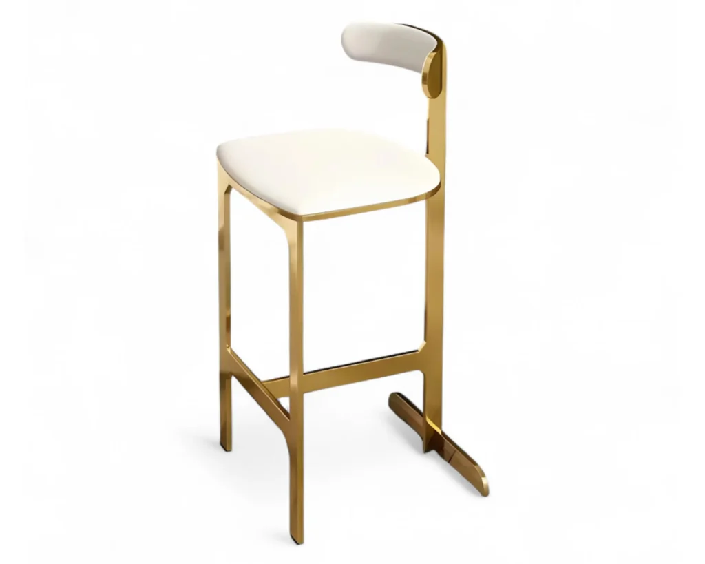 כיסא בר זהב מרופד