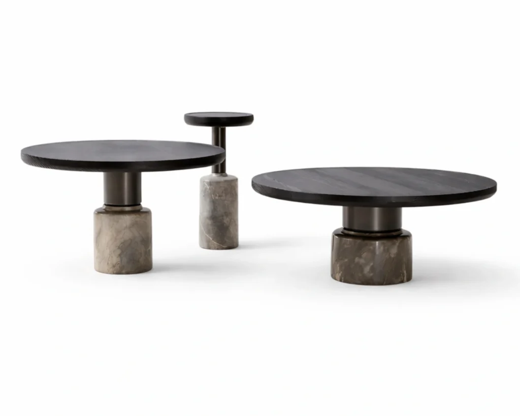 שולחנות צד עגולים בגימור אלגנטי