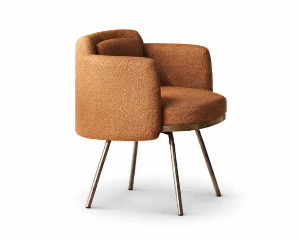 כיסא אוכל מרופד עם ידיות