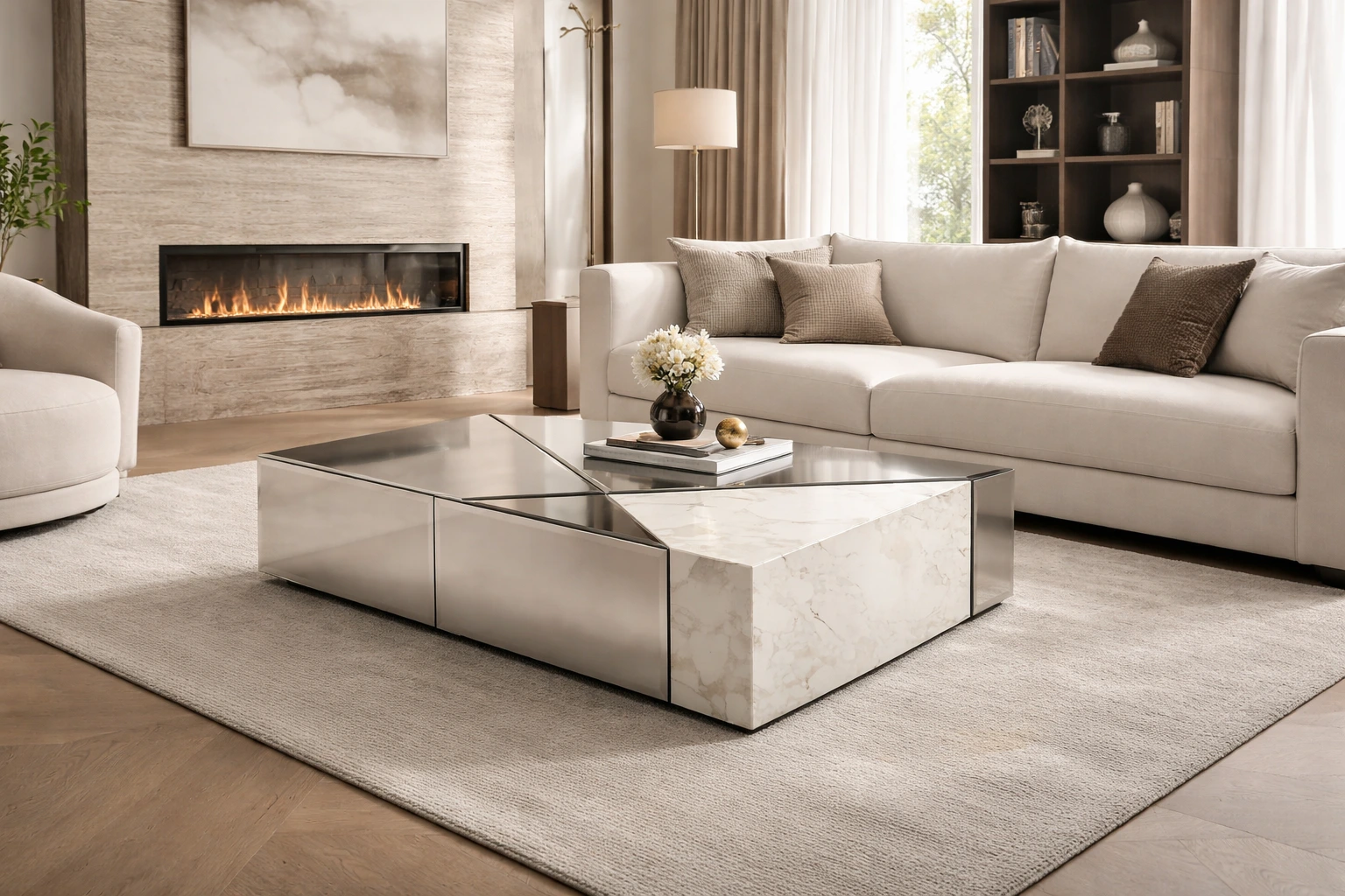 שולחן סלון מרובע בעיצוב מודרני