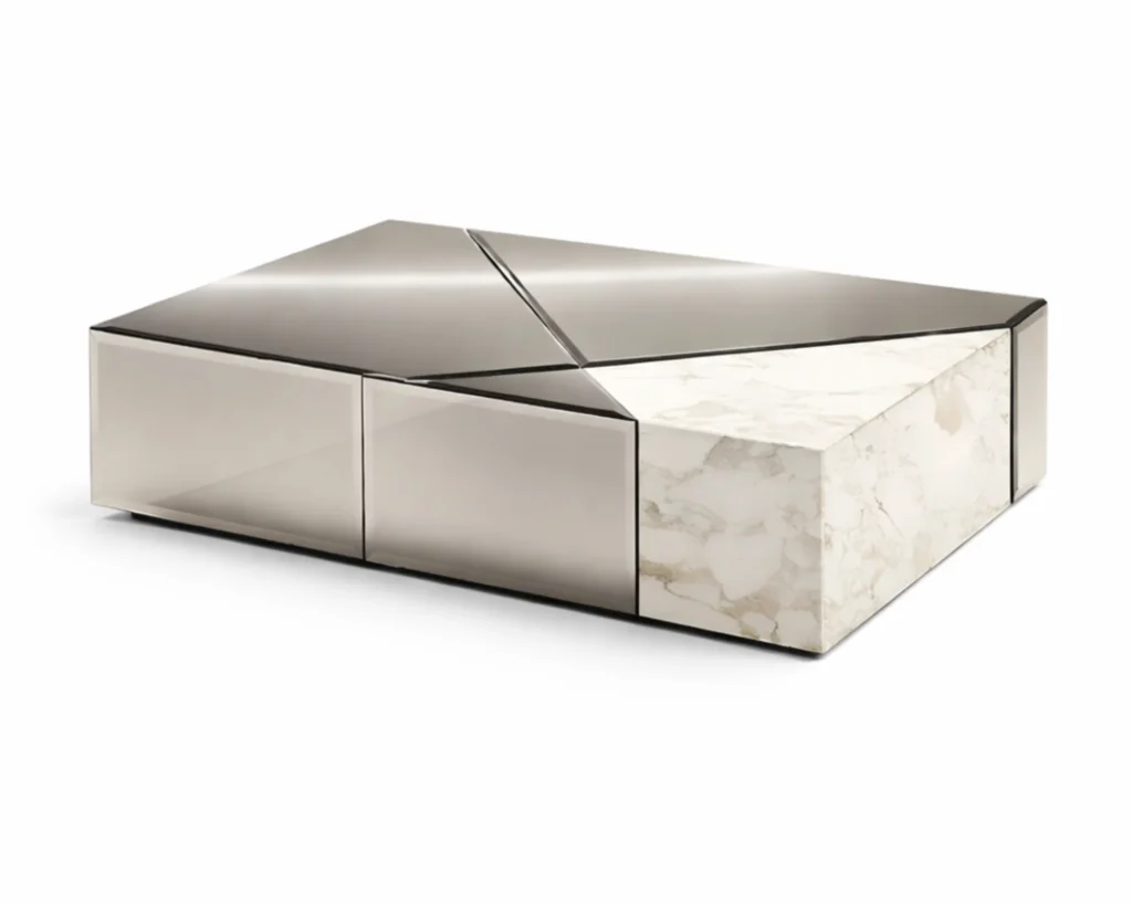 שולחן סלון עם משטח שיש טבעי