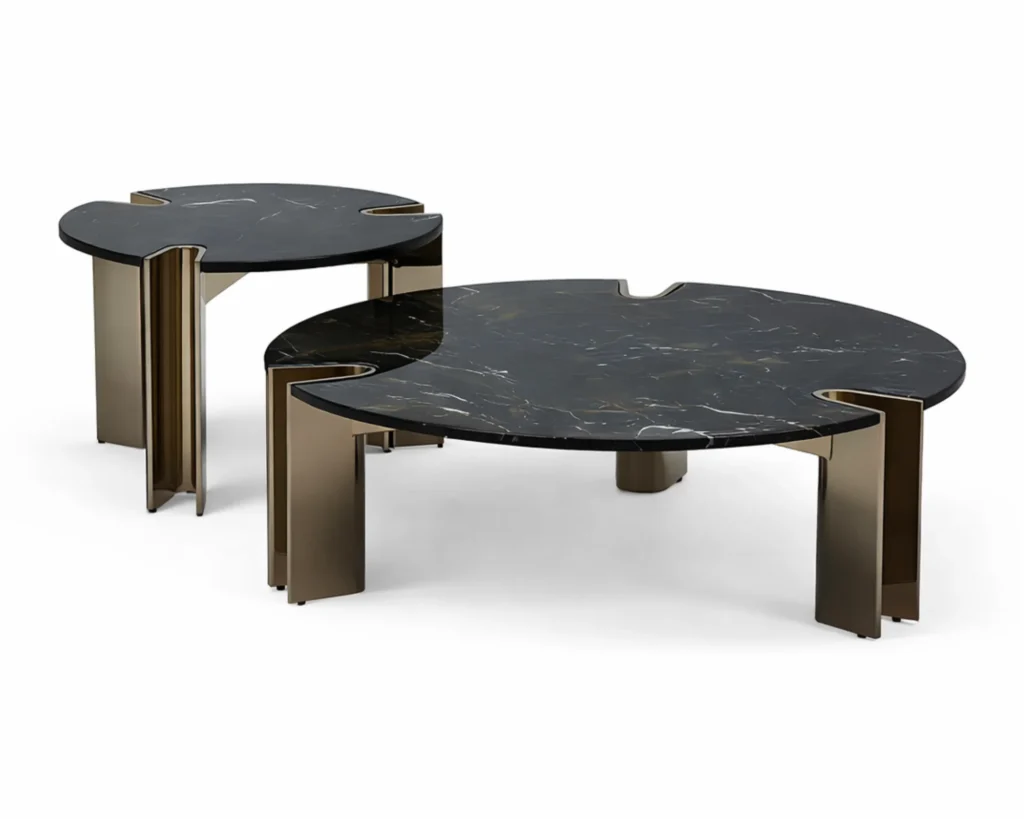 שולחן סלון עגול בעיצוב יוקרתי