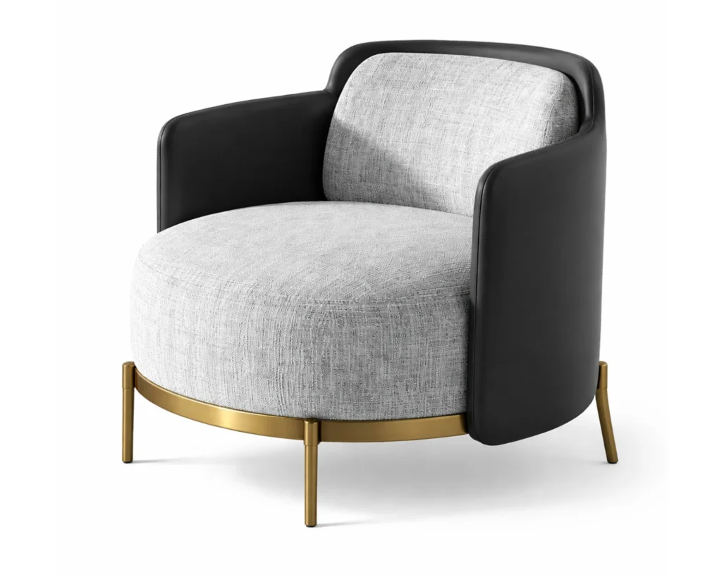 כורסת בד מודרנית עם ידיות