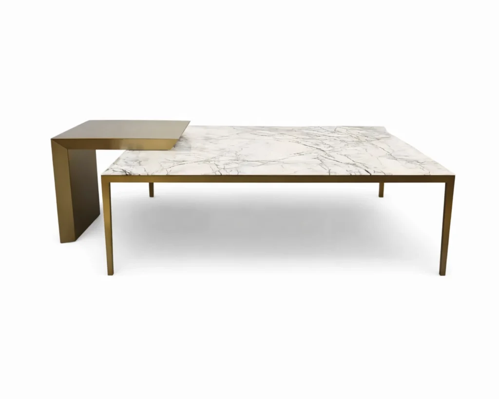 שולחן סלון יוקרתי עם משטח שיש