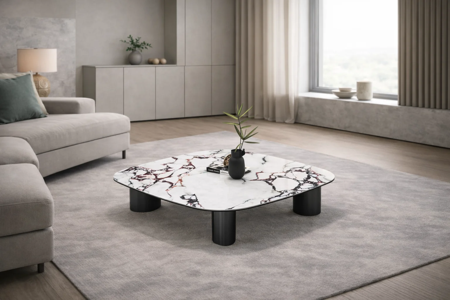 משטח שיש אלגנטי לשולחן סלון