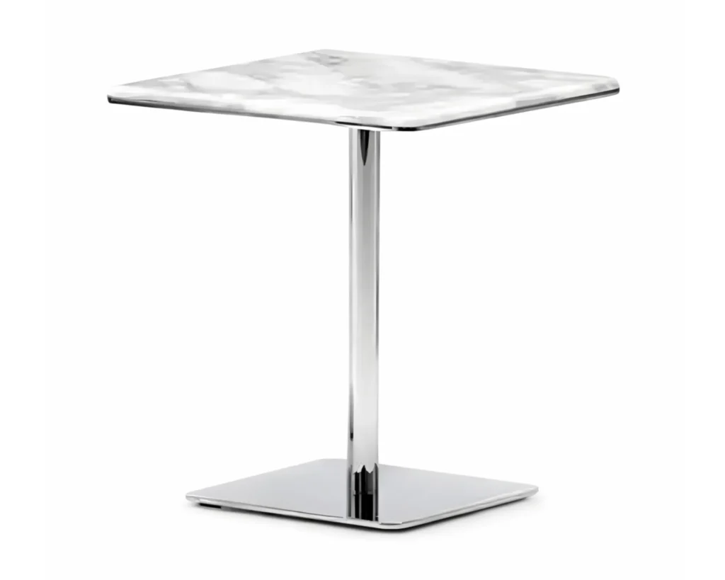 שולחן צד יוקרתי מנירוסטה ושיש פורצלן