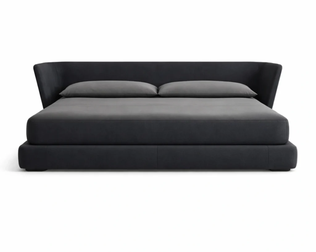 מיטה מעוצבת יוקרתית עם בד איכותי