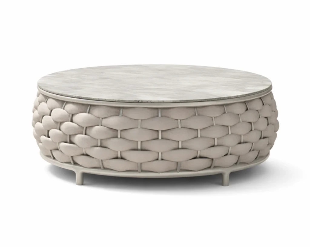 שולחן חוץ עגול קלוע