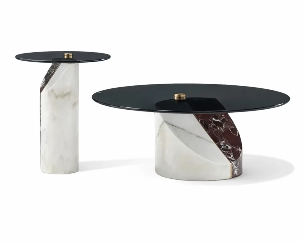 זוג שולחנות סלון מעוצבים בעיצוב יוקרתי