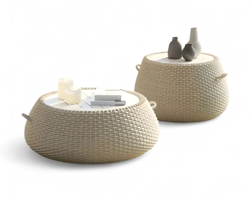 סט שולחנות חוץ במראה קלוע