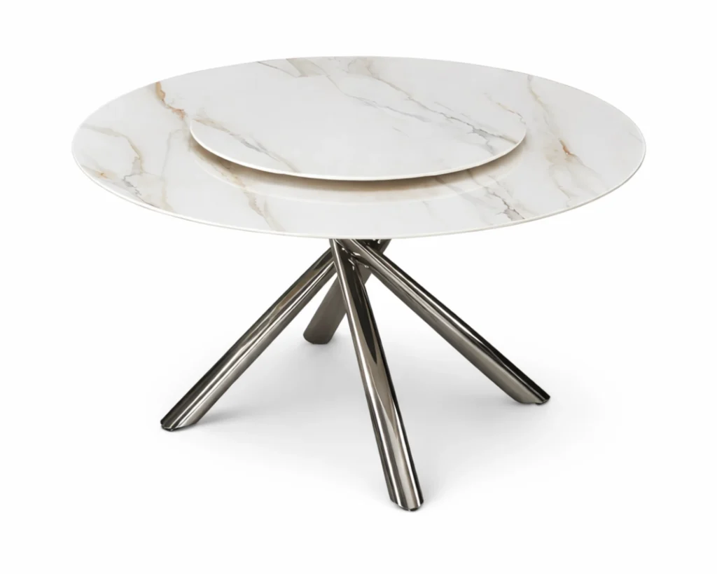 שולחן אוכל עגול בעיצוב יוקרתי