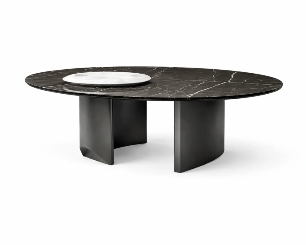 שולחן אוכל עגול מרשים ויוקרתי