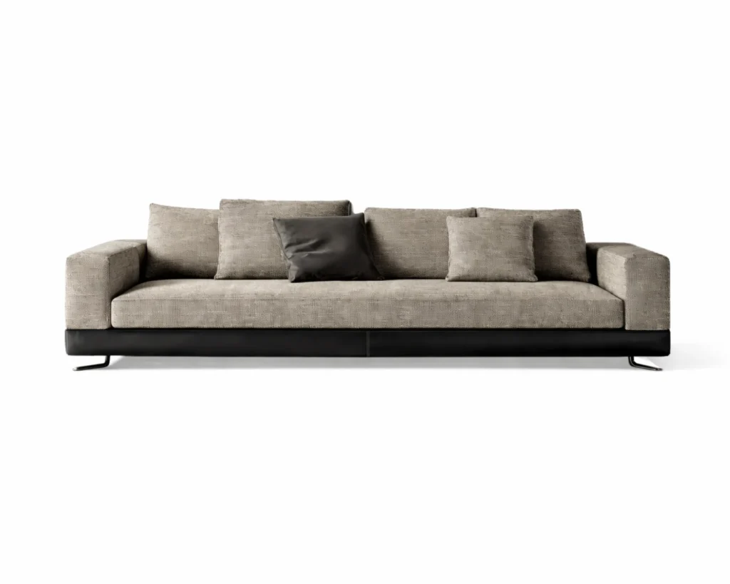 ספה יוקרתית ונעימה בשילוב דמוי עור ובד