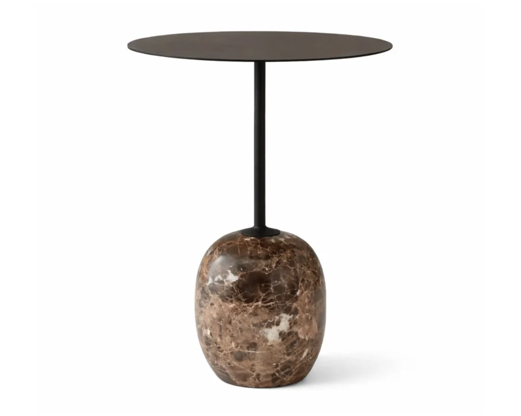 שולחן צד מודרני משיש טבעי ופלדה