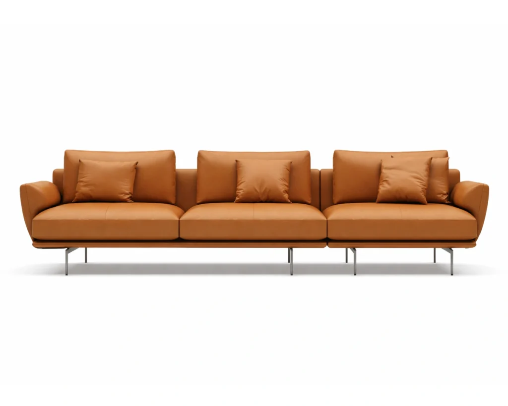 ספה יוקרתית ומפנקת דמוי עור בעיצוב ייחודי