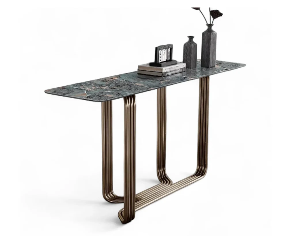 קונסולה יוקרתית ומעוצבת בעיצוב מודרני מתאימה לכניסה לבית או למעבר