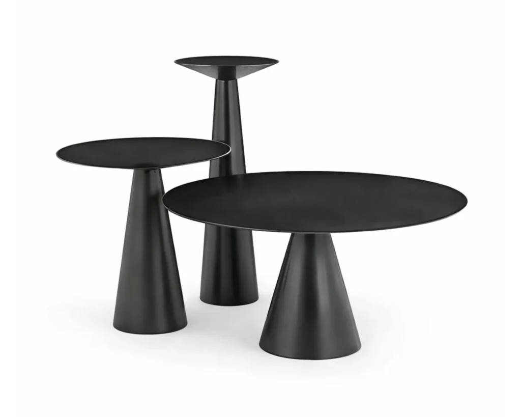 סט שולחנות בעיצוב קונוס אלגנטי מפלדת פחמן