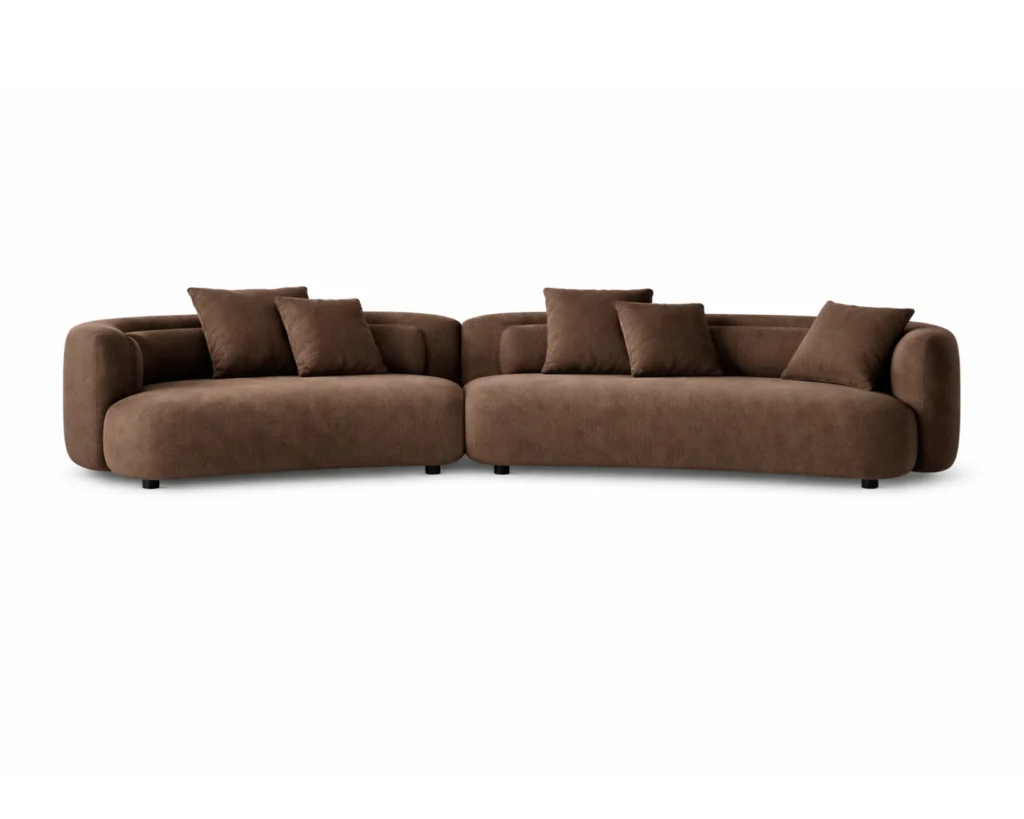 סלון מעצבים מודרני עם קווים מעוגלים