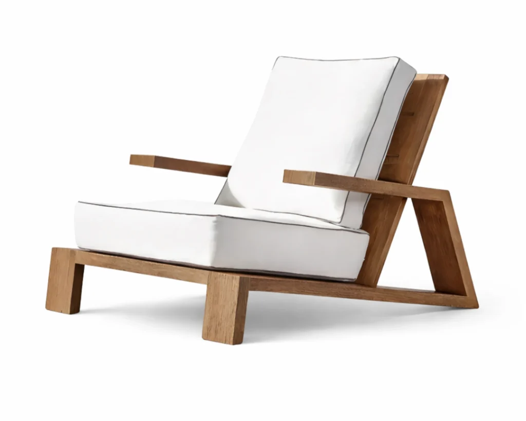 כורסת חוץ עם מסגרת עץ אלגנטית