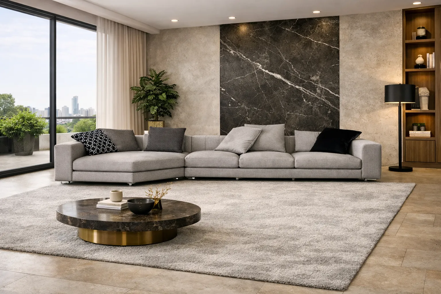 התאמת גודל הספה לחלל הסלון