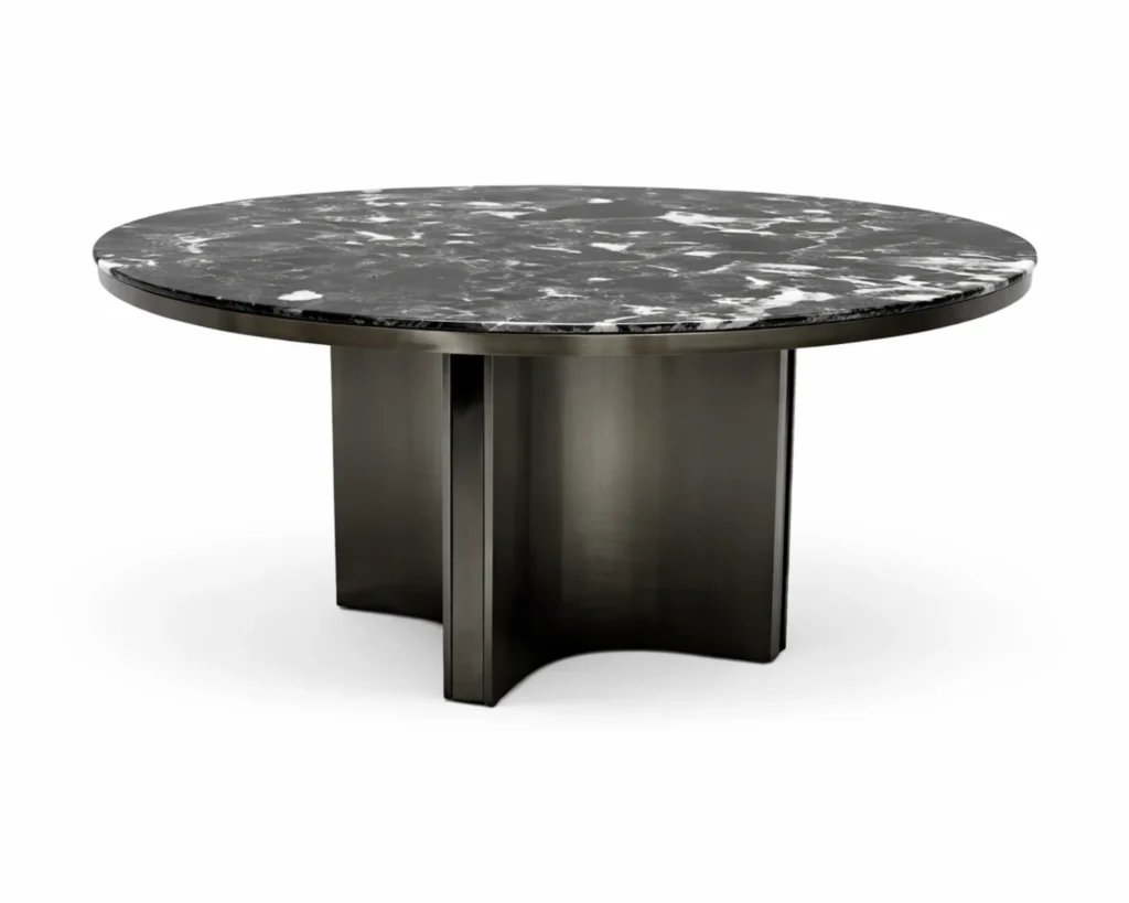 שולחן אוכל מעוצב עם משטח שיש פורצלן יוקרתי