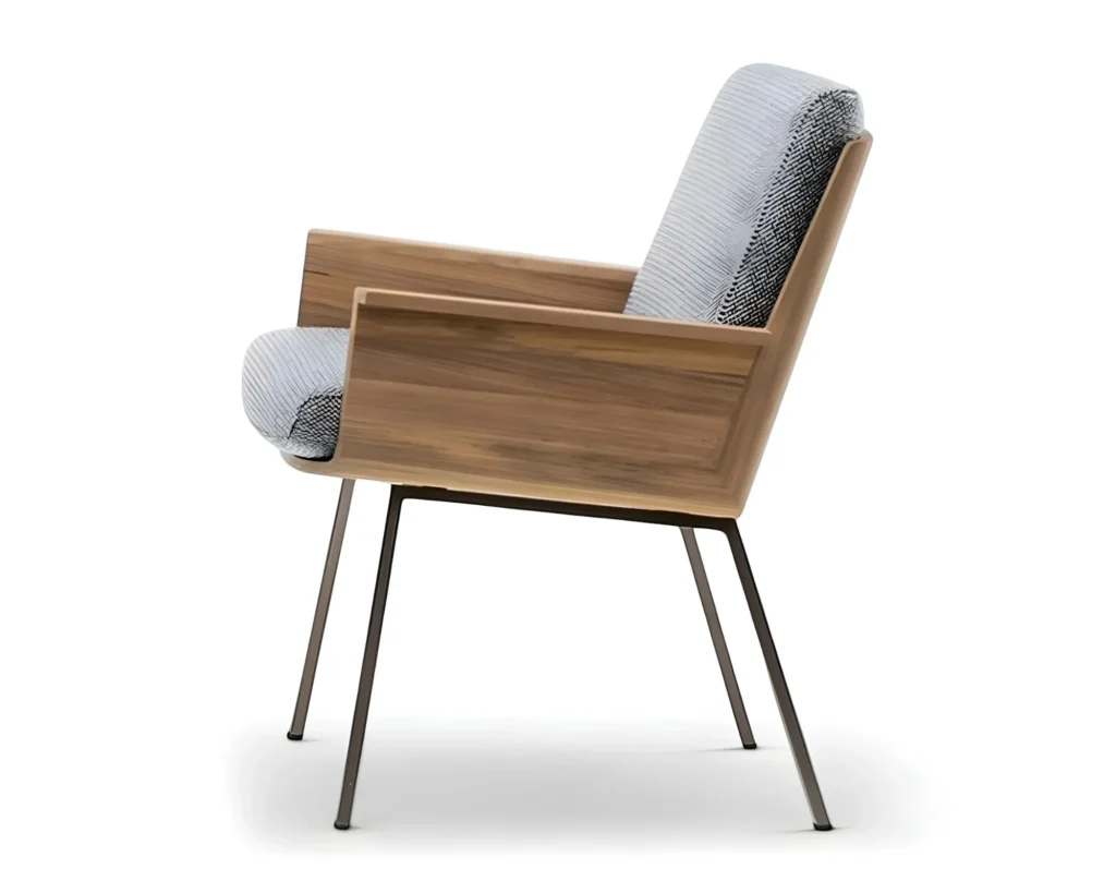 כיסא חוץ בשילוב עץ