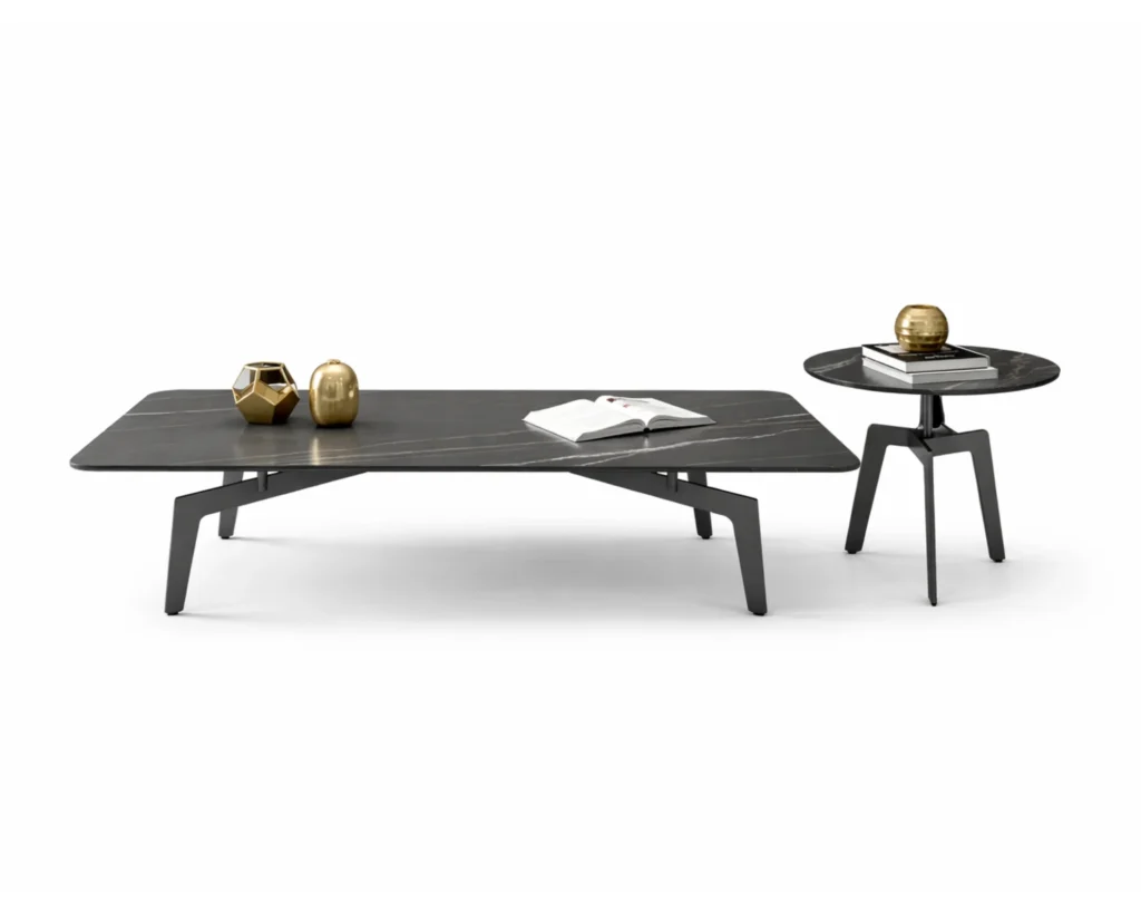 שולחנות סלון מעוצבים בסגנון מודרני עם משטח דמוי שיש יוקרתי