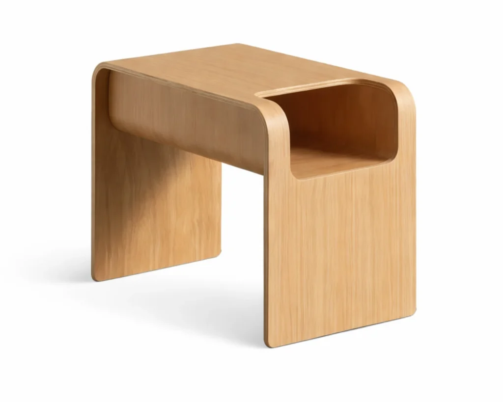 שולחן עץ מעוצב לסלון עם חלל אחסון