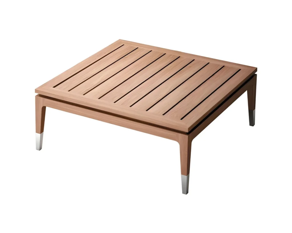 שולחן חוץ מרובע במראה עץ