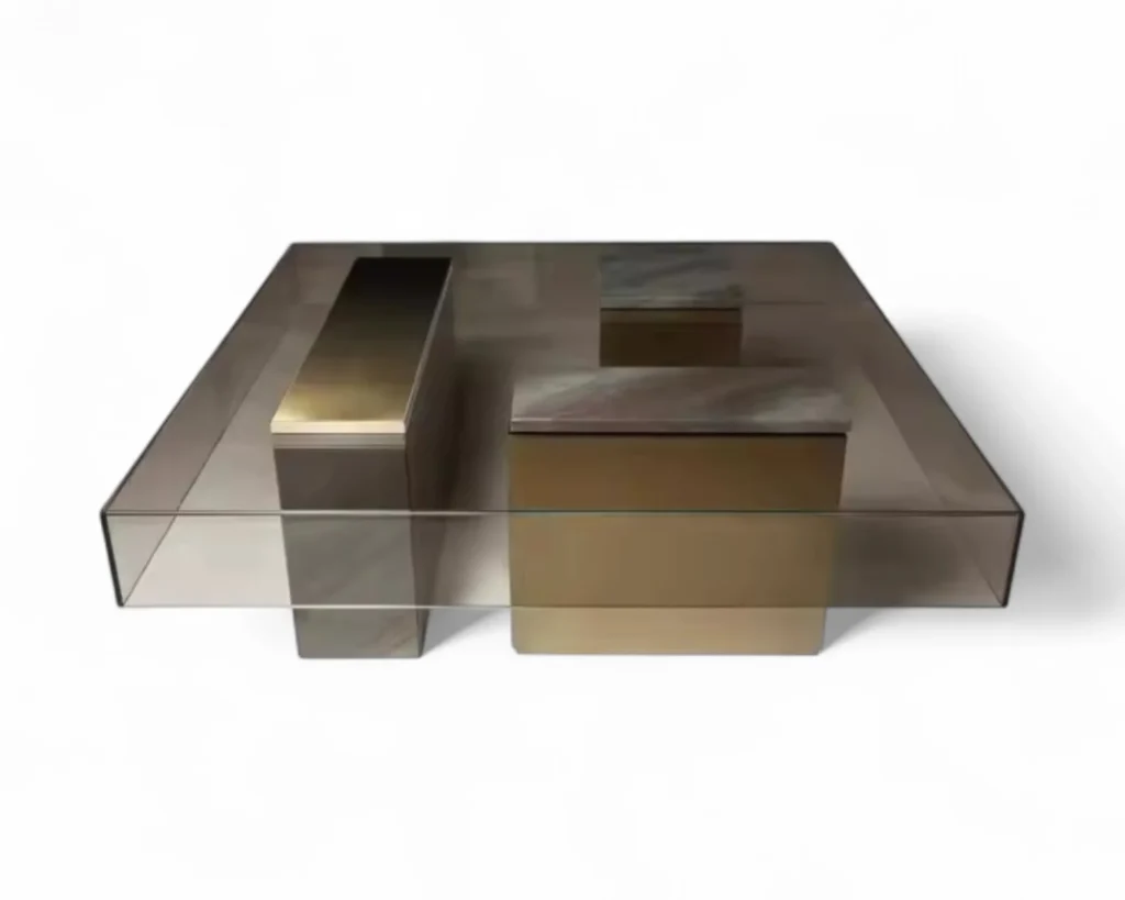 שולחן זכוכית אלגנטי בעיצוב יוקרתי