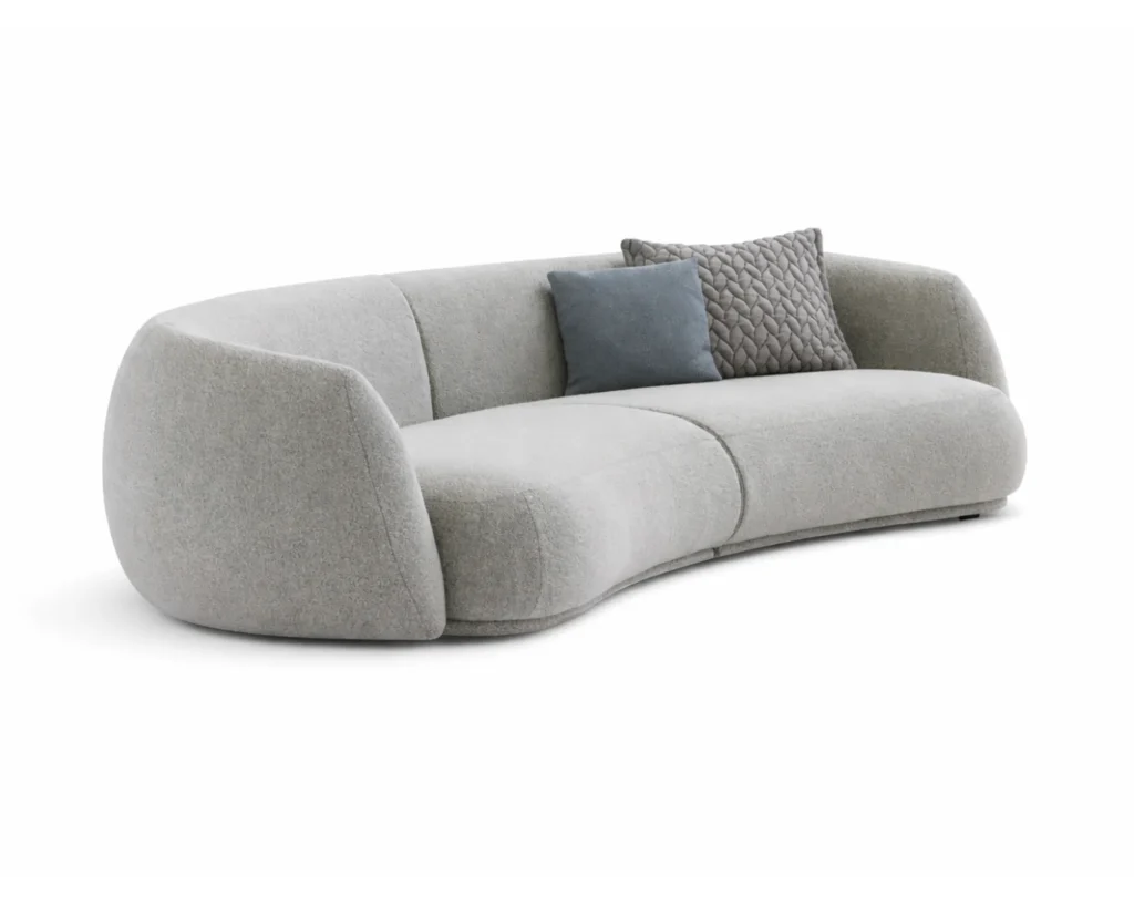 ספה מעוצבת מבד בסגנון מודרני