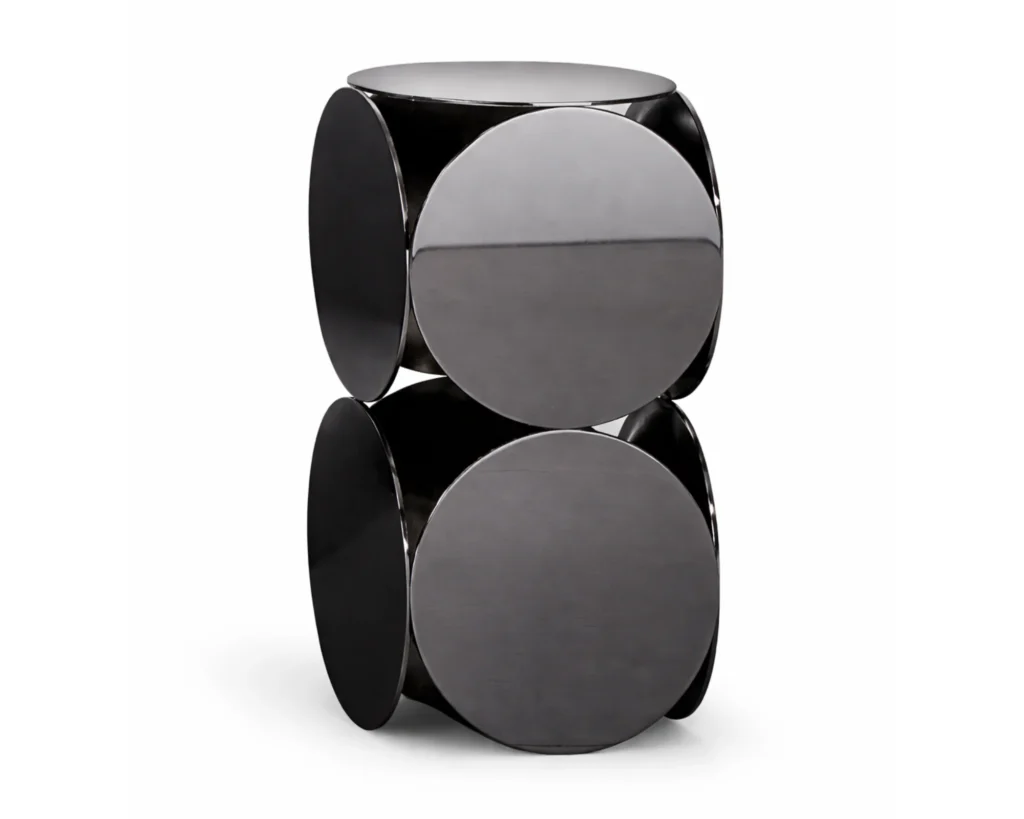 שולחן צד מעוצב ממראות שחור או זהב