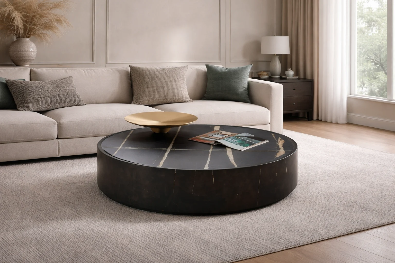 שולחן עגול בעיצוב מודרני לסלון