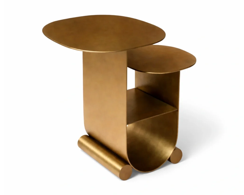 שולחן צד לסלון מנירוסטה זהב