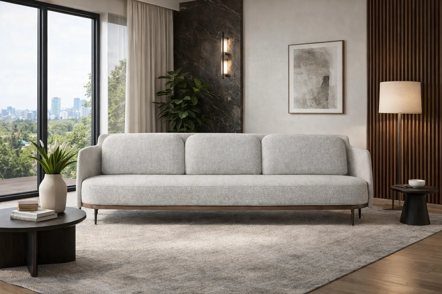 ספת בד כחלק ממגוון סוגי ספות לסלון