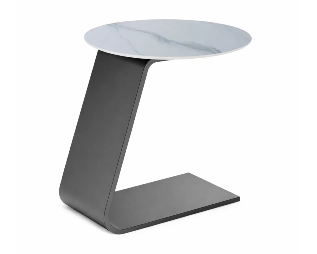 שולחן צד מעוצב מלוח אבן וברזל שחור