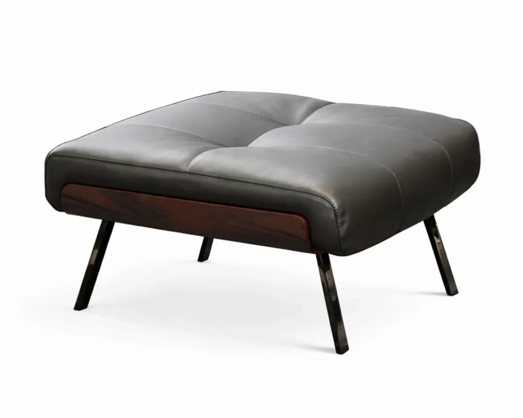 הדום עור מעוצב בשילוב עץ