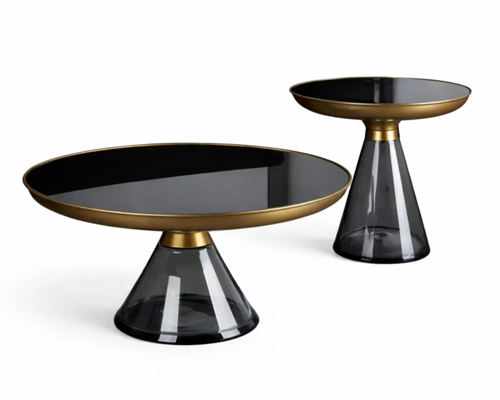 זוג שולחנות סלון יוקרתיים בעיצוב מרשים