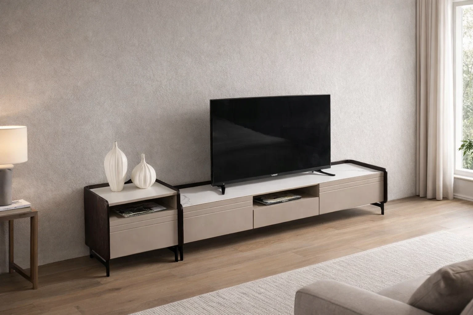 מזנונים מעוצבים עם טלוויזיה בעיצוב אדריכלי